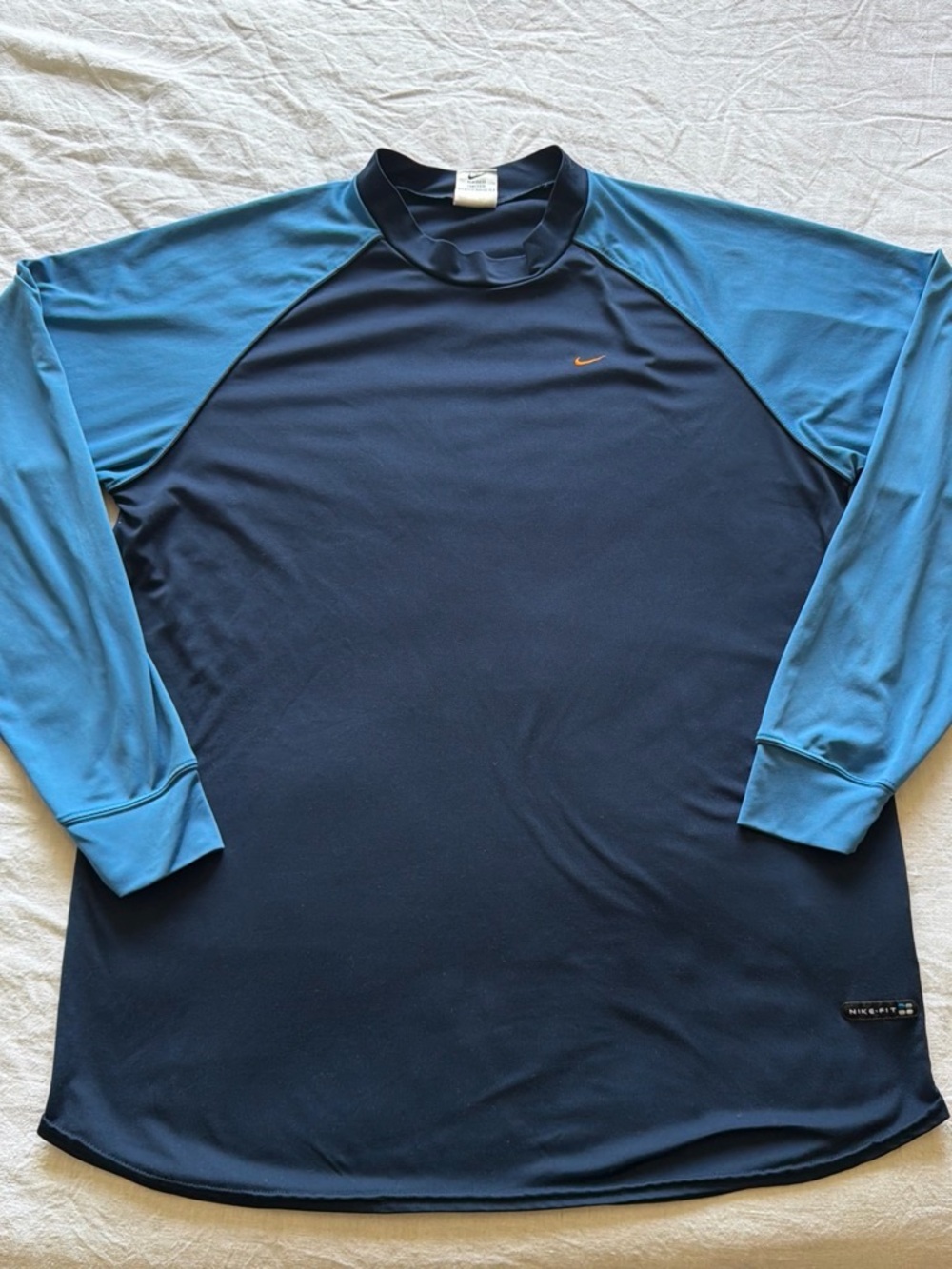 Nike Navy & Teal Performance Long Sleeve Top